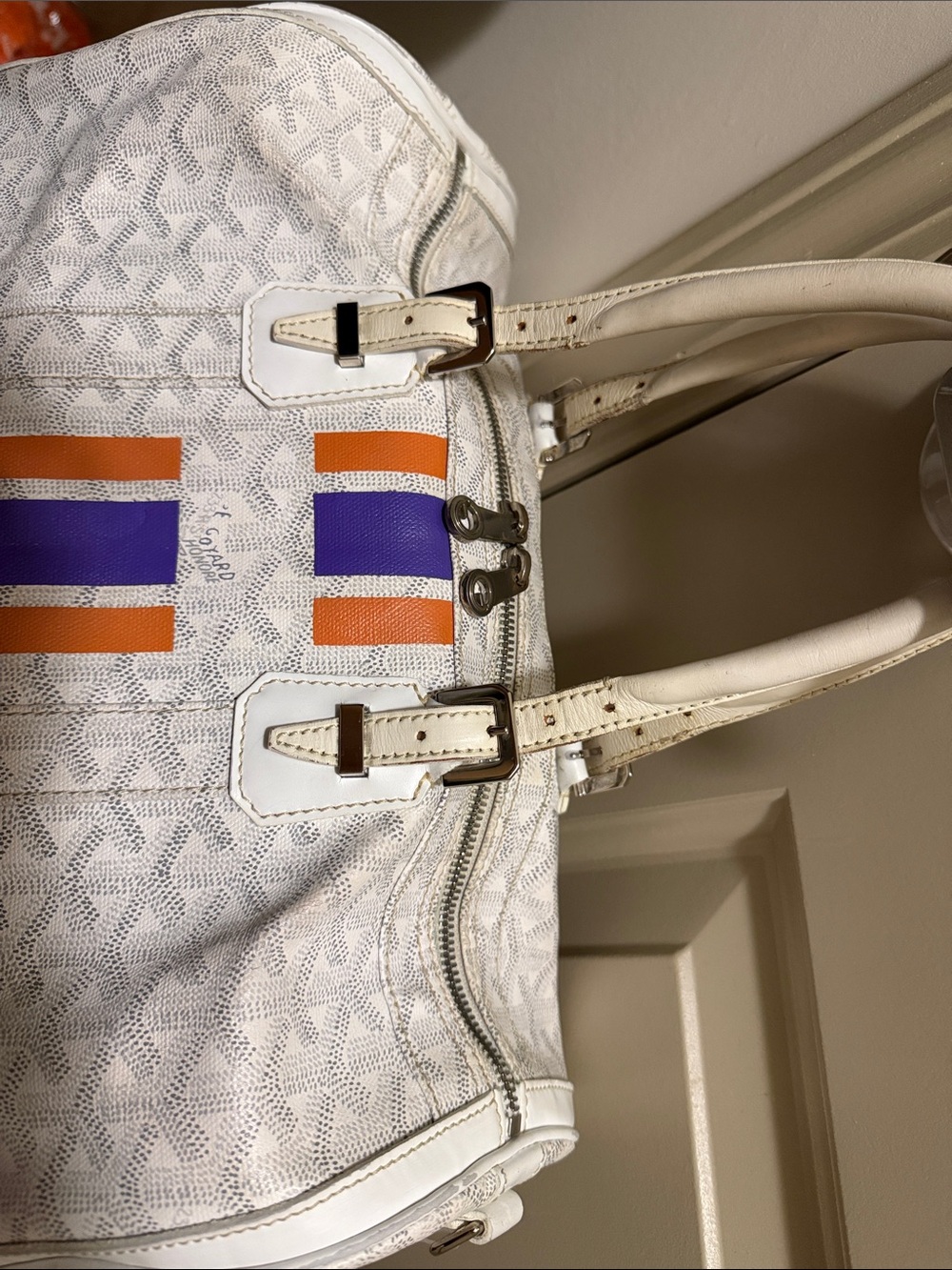Goyard Croisiere 35” Duffel/Hand Bag in white 2006 - Picture 16 of 17